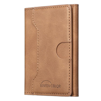 Oily Leather Horizontal Magnetic Wallet Card Bag Case