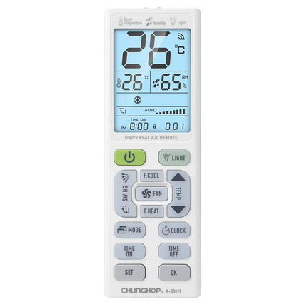 CHUNGHOP K-3302E Universal Air Conditioner Remote Control with Torch and LCD backlight, K-3302E