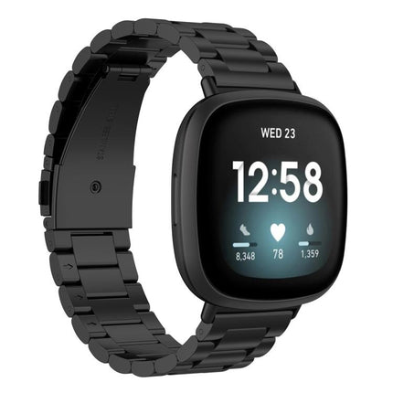 xDfind Three Beads Quick Release Metal Watch Band, For Fitbit Charge 6 / 5, For Fitbit Inspire 3, For Fitbit Versa 4 / 3 / Sense2 / 1, For Fitbit Charge 4 / 3