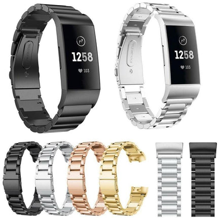 xDfind Three Beads Quick Release Metal Watch Band, For Fitbit Charge 6 / 5, For Fitbit Inspire 3, For Fitbit Versa 4 / 3 / Sense2 / 1, For Fitbit Charge 4 / 3