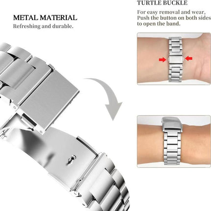 xDfind Three Beads Quick Release Metal Watch Band, For Fitbit Charge 6 / 5, For Fitbit Inspire 3, For Fitbit Versa 4 / 3 / Sense2 / 1, For Fitbit Charge 4 / 3