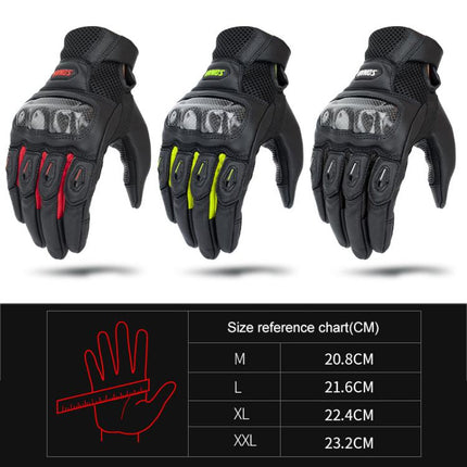SOMAN  MG21 Motorcycle Sheepskin Carbon Fiber Gloves Off-road Riding Anti-slip Gloves, M, L, XL, XXL