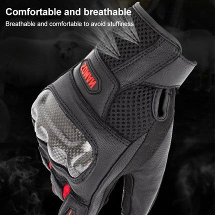 SOMAN  MG21 Motorcycle Sheepskin Carbon Fiber Gloves Off-road Riding Anti-slip Gloves, M, L, XL, XXL