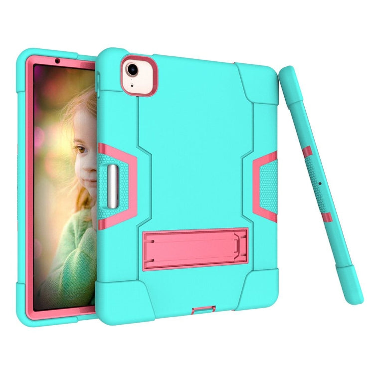 For iPad Air (2020) 10.9 Contrast Color Robot Shockproof Silicon + PC Protective Case with Holder & Pen Slot, For iPad Air 2022 / 2020 10.9