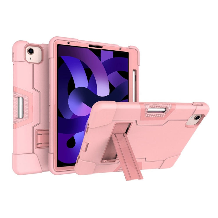 For iPad Air (2020) 10.9 Contrast Color Robot Shockproof Silicon + PC Protective Case with Holder & Pen Slot, For iPad Air 2022 / 2020 10.9