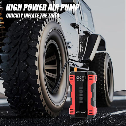 FOXSUR Car Emergency Starter Power Supply Multi-function Portable Car Air Pump