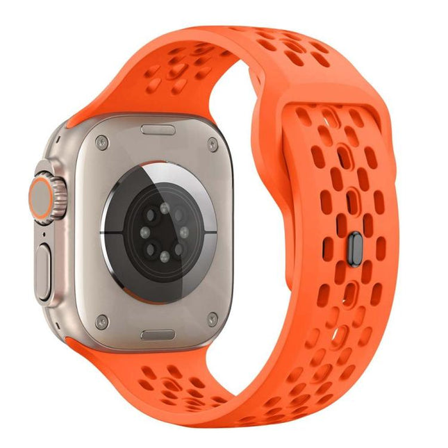 xDfind Mesh Reverse Buckle Silicone Watch Band, For Apple Watch 46mm / 49mm / 45mm / 44mm, For Apple Watch 42mm / 41mm / 40mm / 38mm