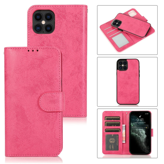KLT888-2 Retro 2 in 1 Detachable Magnetic Horizontal Flip TPU + PU Leather Case with Holder & Card Slots & Photo Frame & Wallet, For iPhone 12 Pro Max