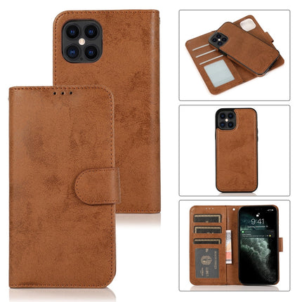 KLT888-2 Retro 2 in 1 Detachable Magnetic Horizontal Flip TPU + PU Leather Case with Holder & Card Slots & Photo Frame & Wallet, For iPhone 12 Pro Max