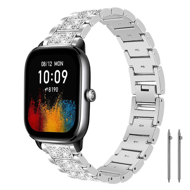 xDfind Diamond Jewelry Steel Watch Band, 20mm For Amazfit Active 2 / GTS4 Mini, 22mm For Huawei Watch GT5/GT5 Pro/4/4 Pro, 22mm For Fossil Gen 5 Carlyle/Julianna/Garrett