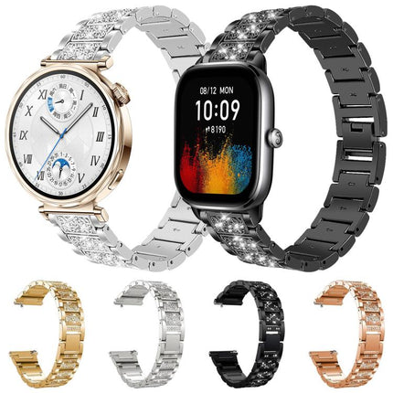 xDfind Diamond Jewelry Steel Watch Band, 20mm For Amazfit Active 2 / GTS4 Mini, 22mm For Huawei Watch GT5/GT5 Pro/4/4 Pro, 22mm For Fossil Gen 5 Carlyle/Julianna/Garrett