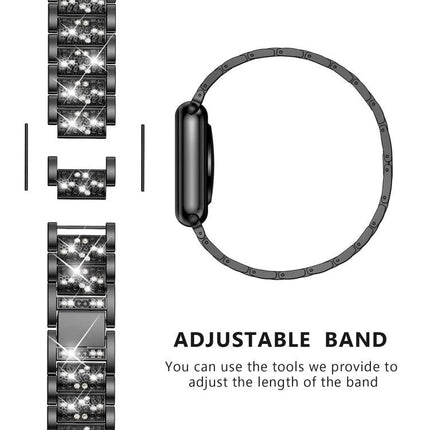 xDfind Diamond Jewelry Steel Watch Band, 20mm For COROS APEX 2 42mm / PACE 2, 20mm For Ticwatch GTH / E3 / E / 2, 22mm For Ticwatch Pro X / Pro3 / Pro / GTX / E2, 20mm For Xiaomi Haylou RS4 Plus LS11, 22mm For Xiaomi Watch S3/2 Pro/S2/S1               ...