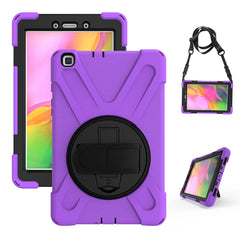 Shockproof Colorful Silicone + PC Protective Case with Holder & Hand Grip Strap, For Samsung Tab A 8.0(2019) T290 / T295, For Samsung Galaxy Tab Active Pro T540 / T545 / Tab Active4 Pro