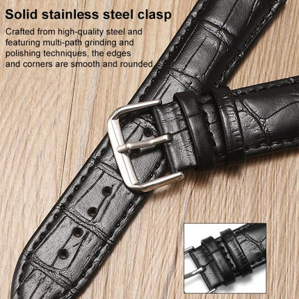 xDfind Bamboo Texture Pin Buckle Leather Watch Band, 24mm for Suunto 9 / 9 Baro / D5 / Core / 7, 12mm, 14mm, 18mm