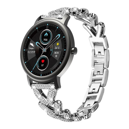 xDfind Small Twist Diamond Metal Watch Band, 20mm For Huawei Watch GT4 / GT3 / GT2, 20mm, 20mm For COROS APEX 2 42mm / PACE 2, 20mm For Xiaomi Mibro Air / Mibro Lite, 20mm For Honor Watch SE / Magic Watch2 42mm