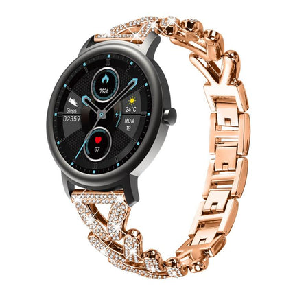 xDfind Small Twist Diamond Metal Watch Band, 20mm For Huawei Watch GT4 / GT3 / GT2, 20mm, 20mm For COROS APEX 2 42mm / PACE 2, 20mm For Xiaomi Mibro Air / Mibro Lite, 20mm For Honor Watch SE / Magic Watch2 42mm