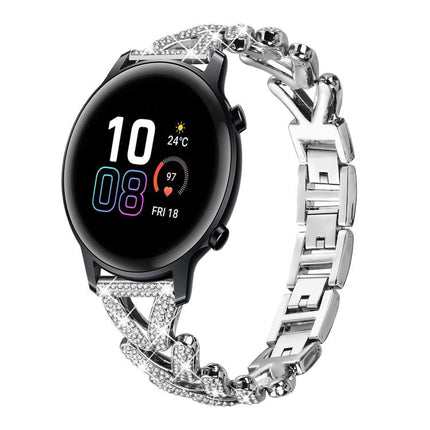 xDfind Small Twist Diamond Metal Watch Band, 20mm For Huawei Watch GT4 / GT3 / GT2, 20mm, 20mm For COROS APEX 2 42mm / PACE 2, 20mm For Xiaomi Mibro Air / Mibro Lite, 20mm For Honor Watch SE / Magic Watch2 42mm
