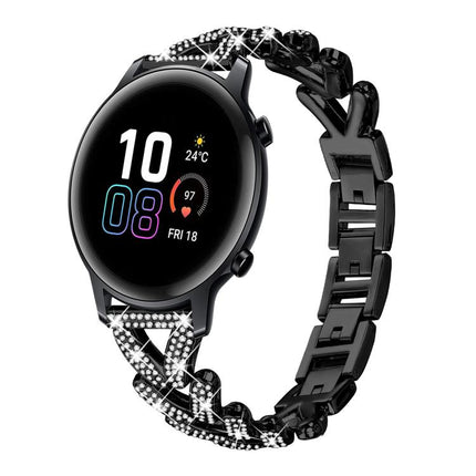 xDfind Small Twist Diamond Metal Watch Band, 20mm For Huawei Watch GT4 / GT3 / GT2, 20mm, 20mm For COROS APEX 2 42mm / PACE 2, 20mm For Xiaomi Mibro Air / Mibro Lite, 20mm For Honor Watch SE / Magic Watch2 42mm