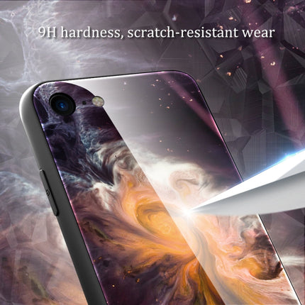 Marble Pattern Glass Protective Case, For iPhone SE 2022 / SE 2020 / 8 / 7, For iPhone X