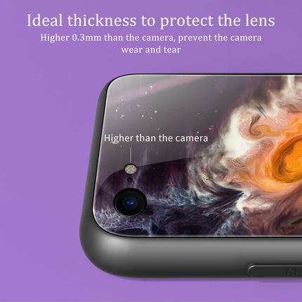 Marble Pattern Glass Protective Case, For iPhone SE 2022 / SE 2020 / 8 / 7, For iPhone X