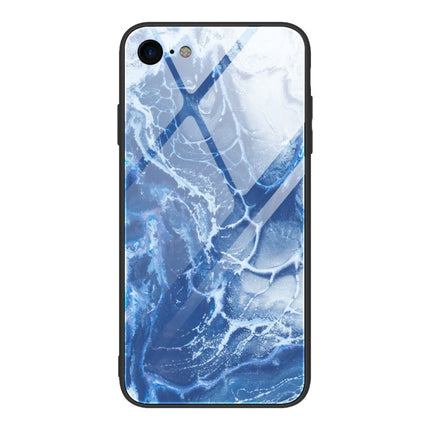 Marble Pattern Glass Protective Case, For iPhone SE 2022 / SE 2020 / 8 / 7, For iPhone X