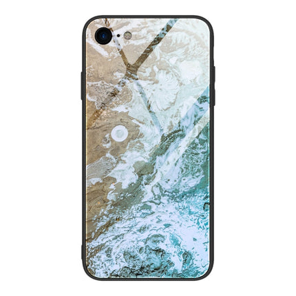 Marble Pattern Glass Protective Case, For iPhone SE 2022 / SE 2020 / 8 / 7, For iPhone X