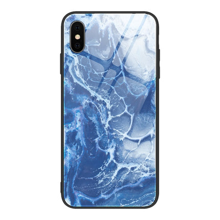 Marble Pattern Glass Protective Case, For iPhone SE 2022 / SE 2020 / 8 / 7, For iPhone X