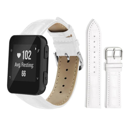 xDfind Bamboo Texture Pin Buckle Leather Watch Band, For Garmin Forerunner 220/735/735XT/230/235 20mm, For Garmin Forerunner 35/30/35j 20mm