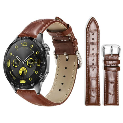xDfind Bamboo Texture Pin Buckle Leather Watch Band, 22mm For Huawei Watch GT5/GT5 Pro/4/4 Pro, 18mm For Huawei GT5/GT4 41mm / OPPO Watch X2 Mini, 20mm For Huawei Watch GT 4 / GT 3 / GT 2