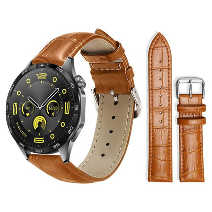 xDfind Bamboo Texture Pin Buckle Leather Watch Band, 22mm For Huawei Watch GT5/GT5 Pro/4/4 Pro, 18mm For Huawei GT5/GT4 41mm / OPPO Watch X2 Mini, 20mm For Huawei Watch GT 4 / GT 3 / GT 2