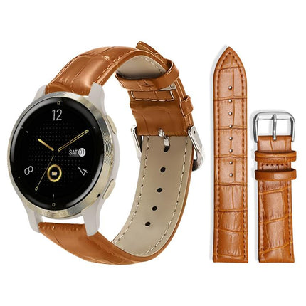 xDfind Bamboo Texture Pin Buckle Leather Watch Band, 20mm For Garmin GarminMove Sport / vivoactive5/3, 22mm For Garmin Venu 3 / vivoactive4, 20mm For Garmin venu 2 / venu / Sq2 / Sq, 18mm For Garmin Venu 2S / vivoactive 4s/3s