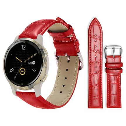 xDfind Bamboo Texture Pin Buckle Leather Watch Band, 20mm For Garmin GarminMove Sport / vivoactive5/3, 22mm For Garmin Venu 3 / vivoactive4, 20mm For Garmin venu 2 / venu / Sq2 / Sq, 18mm For Garmin Venu 2S / vivoactive 4s/3s