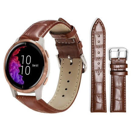 xDfind Bamboo Texture Pin Buckle Leather Watch Band, 20mm For Garmin GarminMove Sport / vivoactive5/3, 22mm For Garmin Venu 3 / vivoactive4, 20mm For Garmin venu 2 / venu / Sq2 / Sq, 18mm For Garmin Venu 2S / vivoactive 4s/3s