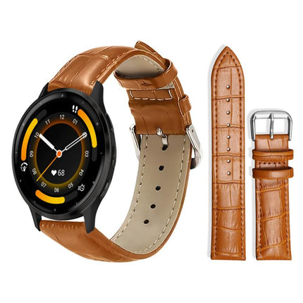 xDfind Bamboo Texture Pin Buckle Leather Watch Band, 20mm For Garmin GarminMove Sport / vivoactive5/3, 22mm For Garmin Venu 3 / vivoactive4, 20mm For Garmin venu 2 / venu / Sq2 / Sq, 18mm For Garmin Venu 2S / vivoactive 4s/3s