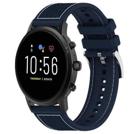 xDfind Hybrid Nylon Braid Silicone Watch Band, 22mm For Fossil Gen 5 Carlyle / Julianna