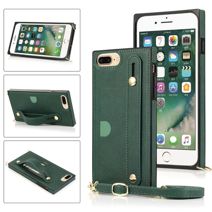 Wrist Strap PU+TPU Shockproof Protective Case with Crossbody Lanyard & Holder & Card Slot, For iPhone 6, For iPhone 7 / 8 / SE 2020, For iPhone 6 Plus, For iPhone 8 Plus / 7 Plus