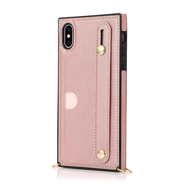 Wrist Strap PU+TPU Shockproof Protective Case with Crossbody Lanyard & Holder & Card Slot, For iPhone XS / X, For iPhone XR, For iPhone XS Max, For iPhone 11