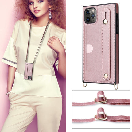 Wrist Strap PU+TPU Shockproof Protective Case with Crossbody Lanyard & Holder & Card Slot, For iPhone 11 Pro, For iPhone 11 Pro Max