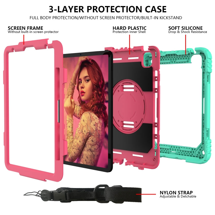 Shockproof PC + Silicone Combination Case with Holder & Hand Strap & Shoulder Strap, For iPad Air 11 2024 / Air 2022 / 2020 10.9 / Air 2022, For Samsung Galaxy Tab A 10.1 (2019) T510/T515