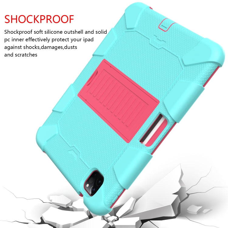 Shockproof Two-Color Silicone Protective Case with Holder, For iPad Air 2022 / 2020 10.9, For Samsung Galaxy Tab A7 (2020) T500/T505