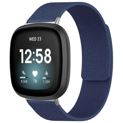 xDfind Litchi Texture Magnetic Silicone Watch Band, For Fitbit Charge 5 / Charge 6, For Fitbit Versa 4/Versa3/Sense2/Sense