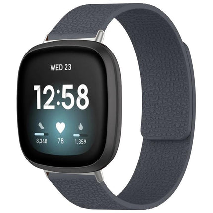 xDfind Litchi Texture Magnetic Silicone Watch Band, For Fitbit Charge 5 / Charge 6, For Fitbit Versa 4/Versa3/Sense2/Sense