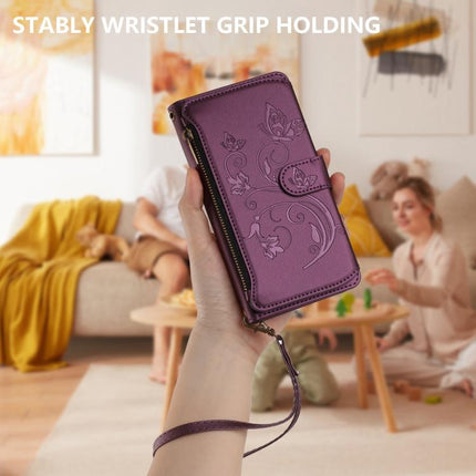 Butterfly Love Flower Multi-card Zipper Wallet Leather Phone Case, For iPhone X / XS, For iPhone XR, For iPhone XS Max