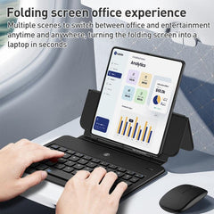 GKK Integrated Full Coverage Bluetooth Keyboard Leather Case Set with Pen and Mouse