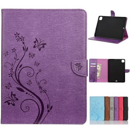 Butterfly Flower Embossing Pattern Horizontal Flip Leather Case with Holder & Card Slots & Wallet, For iPad Pro 11 (2020)