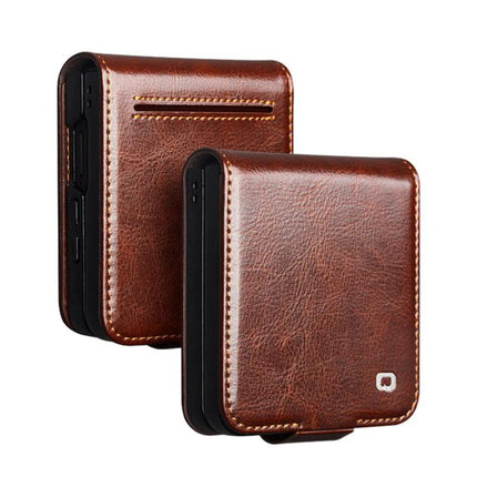 QIALINO Classic 103 Buckle Genuine Leather Phone Case, For Galaxy Z Fold8 Ultra 5G, For Galaxy Z Fold8 5G, For Galaxy Z Flip8 5G, For Samsung Galaxy Z Fold7 5G, For Samsung Galaxy Z Flip7 5G