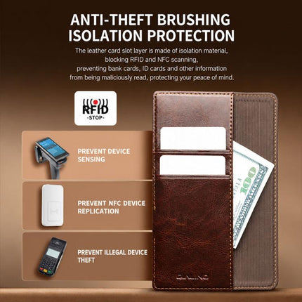 QIALINO Classic 103 Buckle Genuine Leather Phone Case, For Galaxy Z Fold8 Ultra 5G, For Galaxy Z Fold8 5G, For Galaxy Z Flip8 5G, For Samsung Galaxy Z Fold7 5G, For Samsung Galaxy Z Flip7 5G