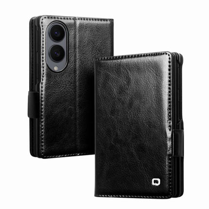 QIALINO Classic 103 Buckle Genuine Leather Phone Case, For Galaxy Z Fold8 Ultra 5G, For Galaxy Z Fold8 5G, For Galaxy Z Flip8 5G, For Samsung Galaxy Z Fold7 5G, For Samsung Galaxy Z Flip7 5G