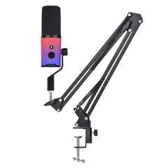 XTUGA ZX-777 XLR / USB-C Dynamic Microphone RGB Light Noise Reduction for Live