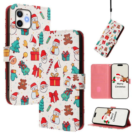 Christmas Series Buckle Leather Phone Case with Hand Strap, For iPhone 11 Pro Max, For iPhone 11, For iPhone 11 Pro, For iPhone XS / X